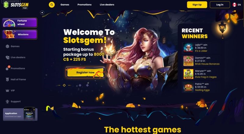 SlotsGem Casino – visão geral da plataforma